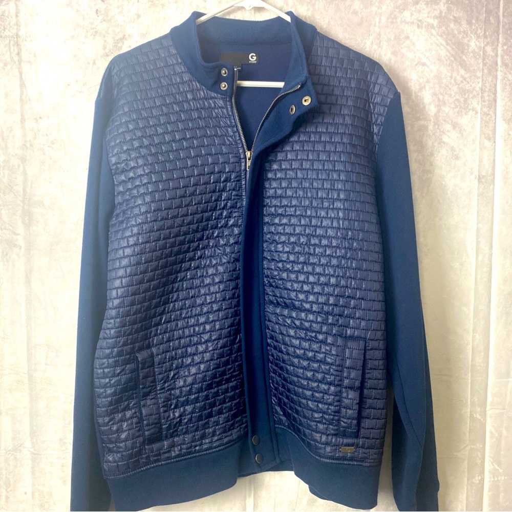 bomber jacket, Blue G By Guess Very Nice! EUC Size Large L